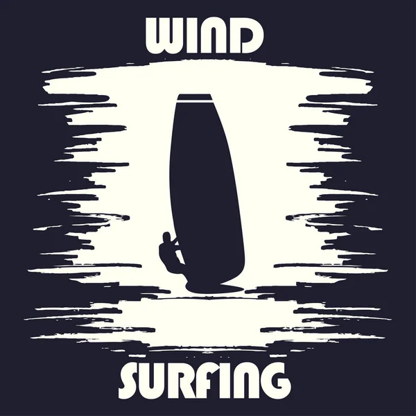 Grafische Gestaltung Von Shirts Für Windsurfer Kunstwerk Bekleidungsstempel Vektorillustration — Stockvektor