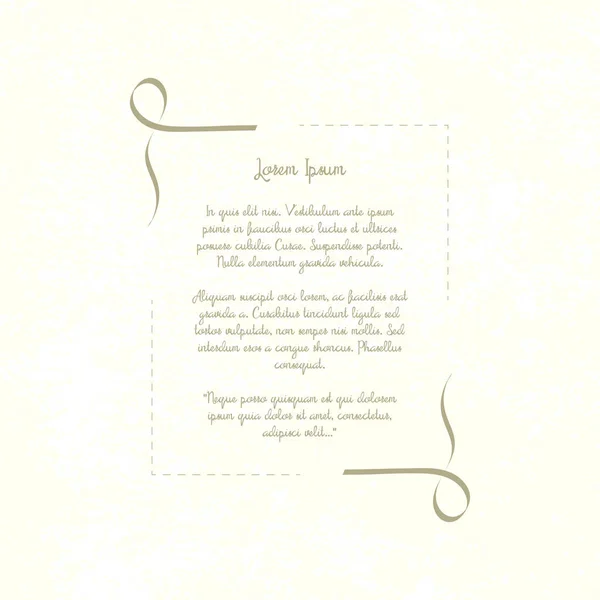 Marco Decorativo Vintage Plantilla Retro Lugar Para Texto Poema Invitación — Vector de stock