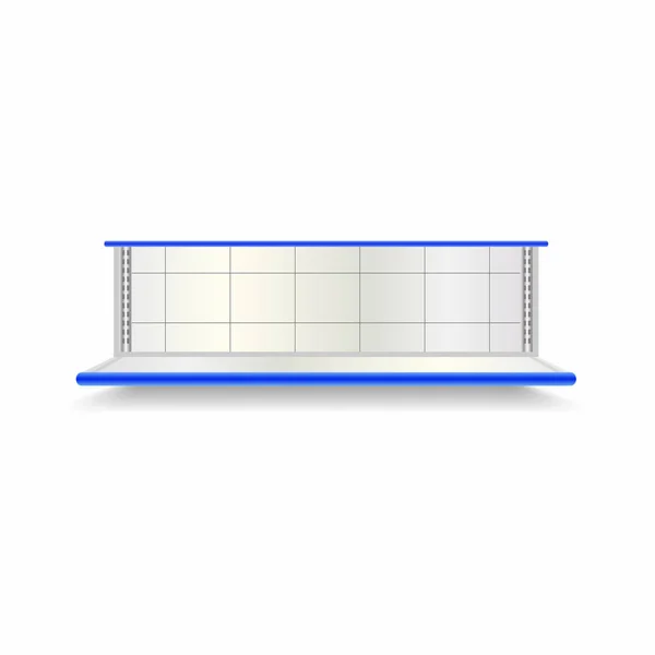 Scaffale Vuoto Del Supermercato Vetrina Realistica Con Retroilluminazione Blu Vettore — Vettoriale Stock