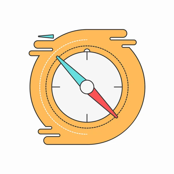 Kompas Creatieve Symbool Concept Vlakke Dunne Lijn Teken Voor Webdesign — Stockvector