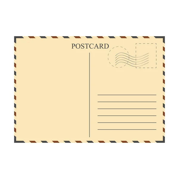 Vintage Postcard Mail Template Space Text Vector Illustration — Stock Vector