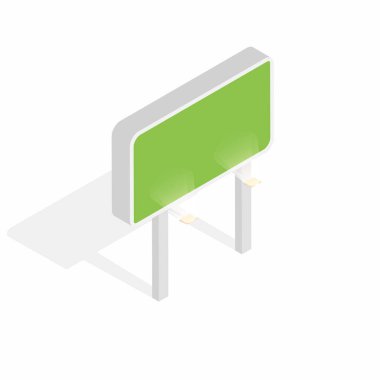 Beyaz arka plan üzerinde izole ışıkları ile izometrik billboard. Boş billboard reklam kavramı. Vektör
