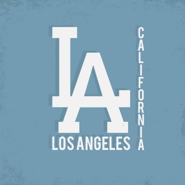 Los Angeles, California tipografi. Tek renkli tipografi t-shirt baskı için. T-shirt grafik. Vektör
