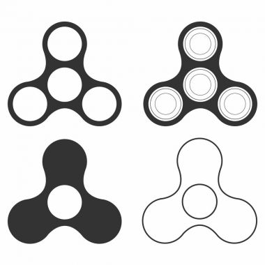 Spinner Icons set kıpır, spinners teslim. Sinir enerji veya psikolojik stres için mekanizma serbest bırakın. Vektör
