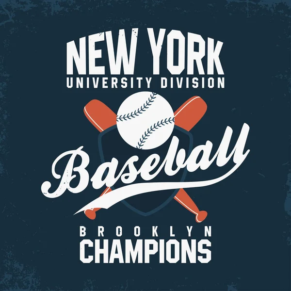Honkbal New York Vintage Typografie Voor Shirt Afbeeldingen Bal Met — Stockvector