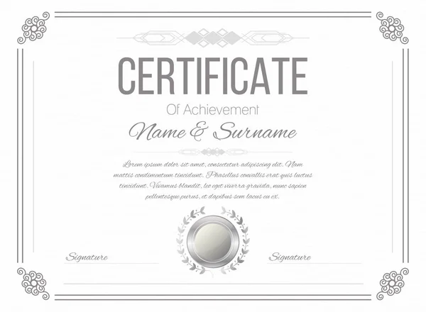 Ontwerp Van Certificaatsjabloon Retro Certificaat Diploma Ontwerpsjabloon Vector — Stockvector