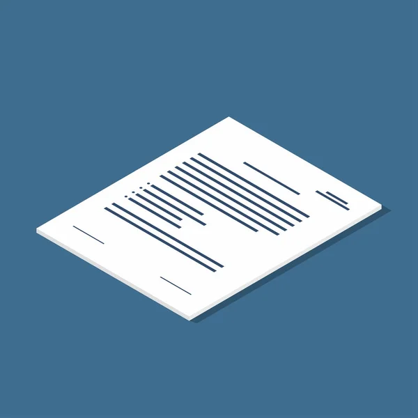 Isometric Document Icon Agreement Contract Symbol Vector — Stock Vector