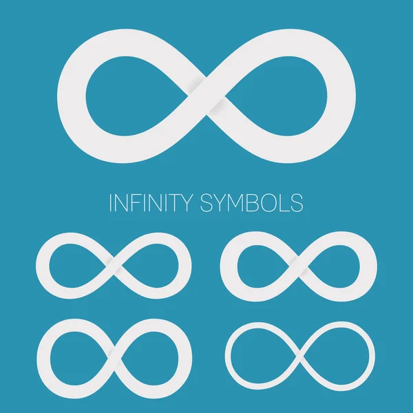Infinity Symbols Set Different Shapes Logotypes Vector — Stock Vector