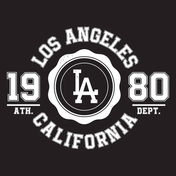 Los Angeles Californie Typographie Pour Shirt Imprimé Sports Graphismes Shirt — Image vectorielle