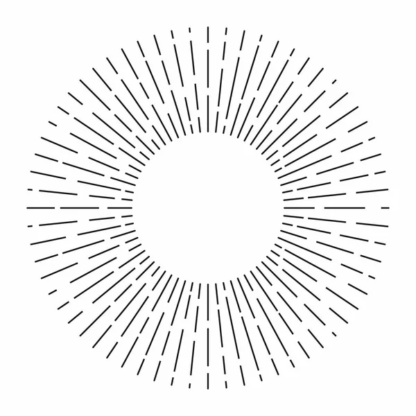 Сонячний Спалах Сонячні Промені Вінтажному Стилі Світлі Промені Радіальне Оздоблення — стоковий вектор