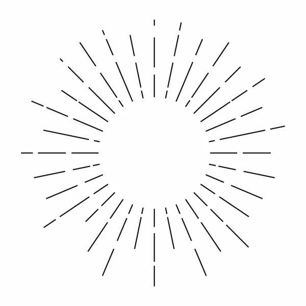 Sunburst Sluneční Paprsky Starém Stylu Světelné Paprsky Radiální Dekorace Vektor — Stockový vektor