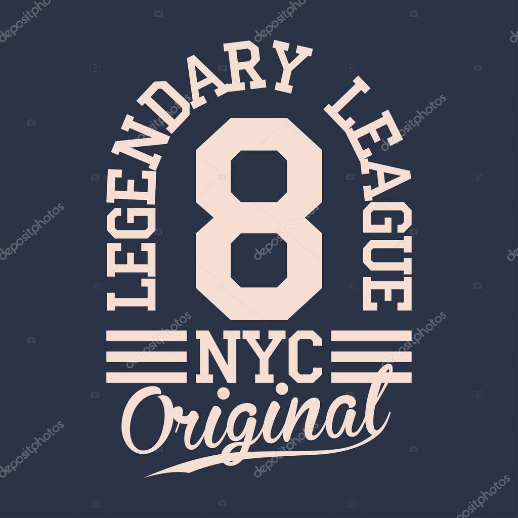 Vintage label, athletic sport typography for t shirt print. Varsity style. T-shirt graphic. Vector