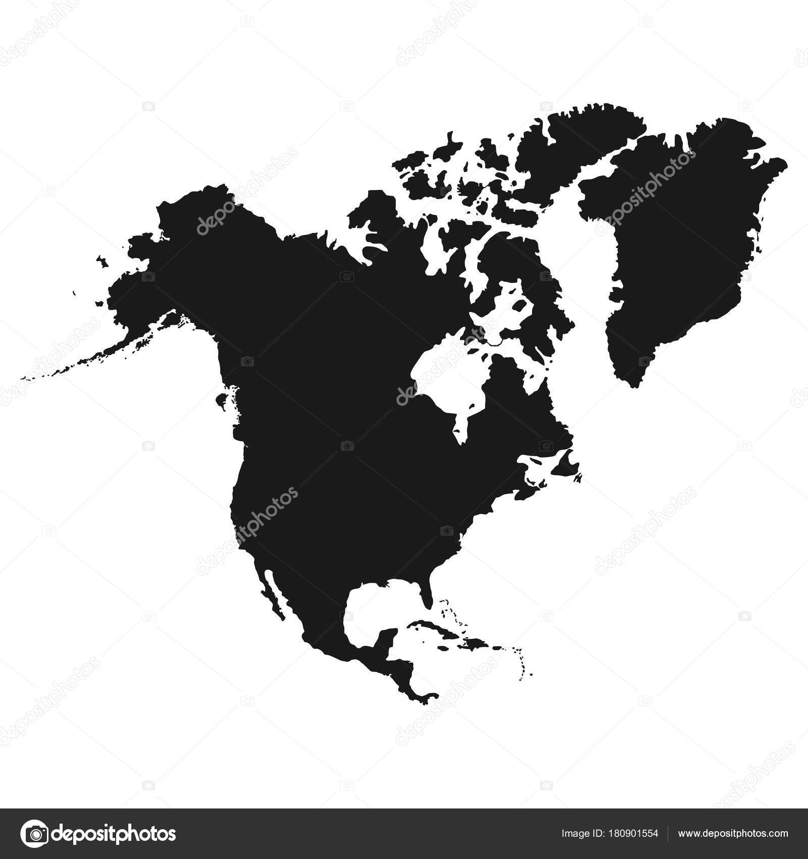 Mapa de Norteamérica. Monocromo icono de América del Norte Vector de stock  #180901554 de ©Yevgenij_D, image size:1600x1700