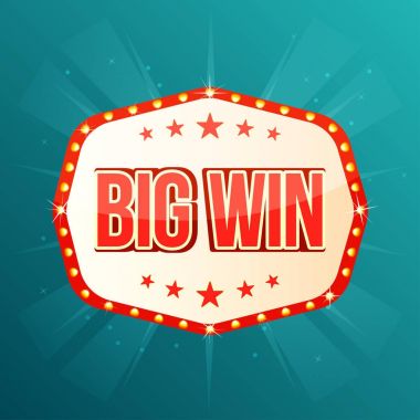 Büyük zafer afiş. Retro hafif çerçeve parlayan lambaları