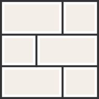 Fotoğraf kolaj çerçeveleri. Vintage Fotoğraf albümü, uygulama şablonu