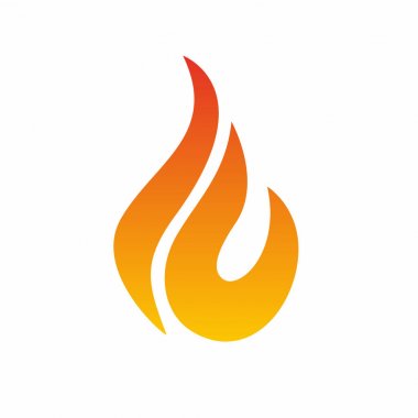 Logo alev, simge ateş. Yangın alev logo tasarım şablonu