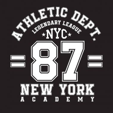New York tipografi t-shirt baskı için. Spor, atletik tişört grafik