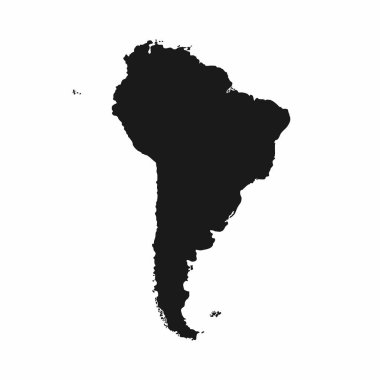 Güney Amerika harita. Tek renkli Güney Amerika simgesi