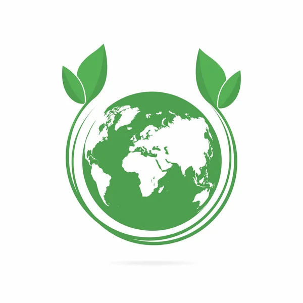 Экологический логотип. Эко-символ мира, икона. Экологичная концепция логотипа компании — стоковый вектор