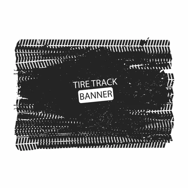 Huellas de neumáticos. Pistas de neumáticos banner de textura aislado sobre fondo blanco — Vector de stock