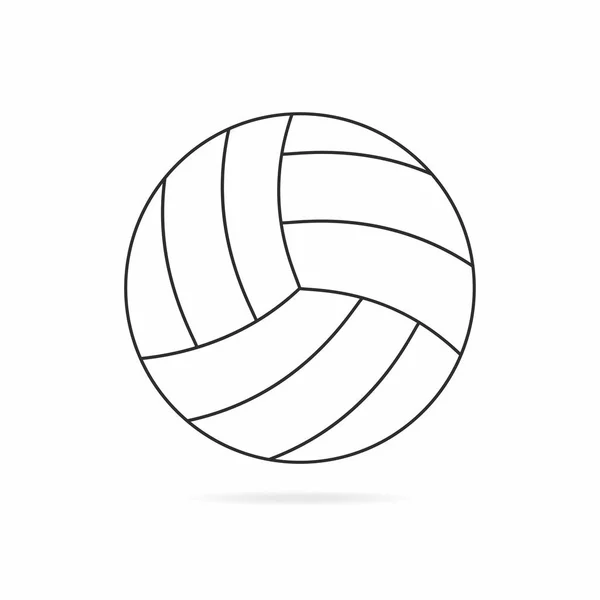 Volleybal bal met schaduw geïsoleerd op witte achtergrond — Stockvector