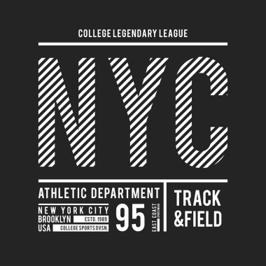 New York, Brooklyn tipografi t-shirt baskı için. Tee grafik için atletik yama. T-shirt tasarım