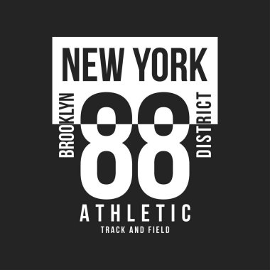 New York, Brooklyn tipografi t-shirt baskı için. Spor, atletik tişört grafik