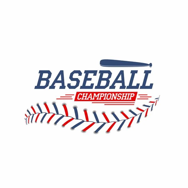 Beyzbol arka plan. Beyzbol topu bağcıklarımı, dikiş doku sopa ile. Spor Kulübü logo, afiş tasarımı — Stok Vektör