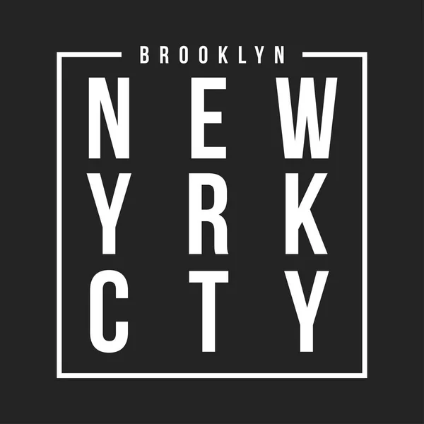 New York, Brooklyn typografi för t-shirt print. Atletisk patch för tee grafik. T-shirt design — Stock vektor