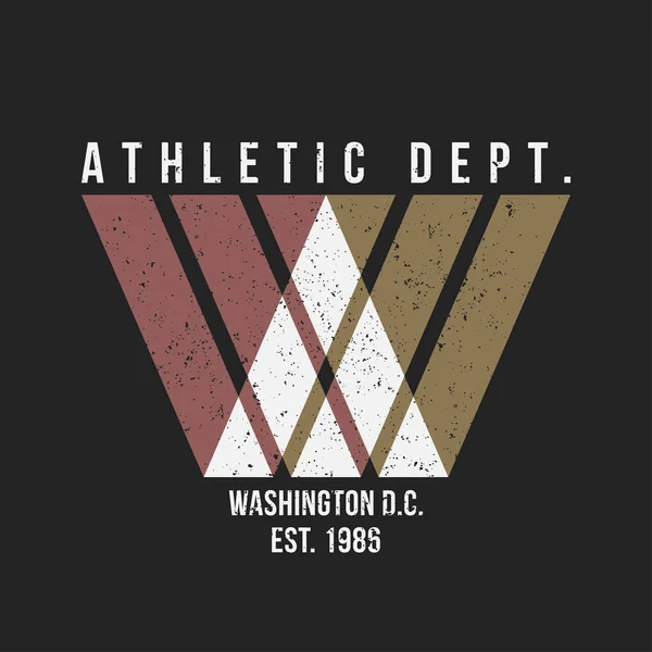 Tipografia de Washington para impressão de t-shirt. patch atlético para tee gráfico. T-shirt design —  Vetores de Stock