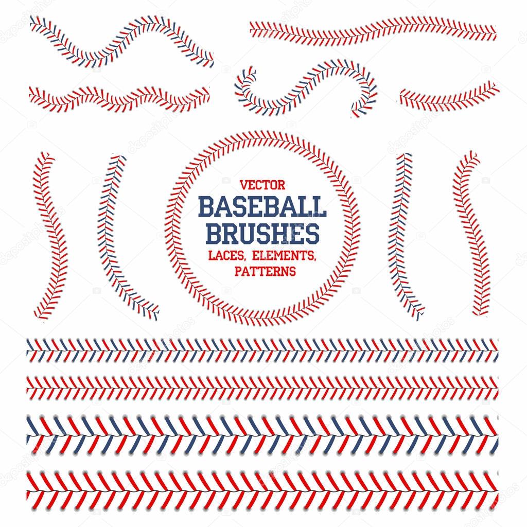Download Vector: baseball seams image | Baseball laces set ...