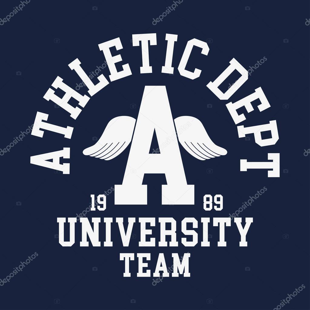 New York, Brooklyn typography, badge for t-shirt print. Varsity style t-shirt graphics. Vector
