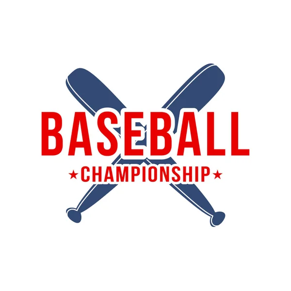 Fond de baseball. Chauves-souris de baseball avec lettrage. Logo du club sportif, emblème du tournoi, poster design . — Image vectorielle