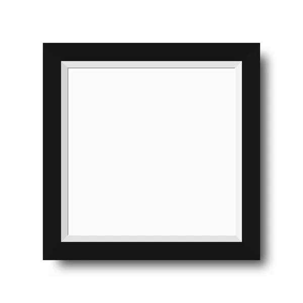 Fotorámeček s černými okraji. Dřevěný fotorámeček s prázdné místo pro motivační text, citáty, obrázky a plakáty — Stockový vektor