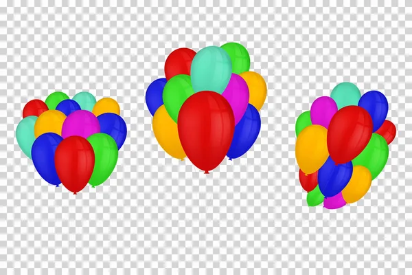 Vektor-Luftballons isoliert auf transparentem Hintergrund. Bunte Luftballons zur Dekoration — Stockvektor