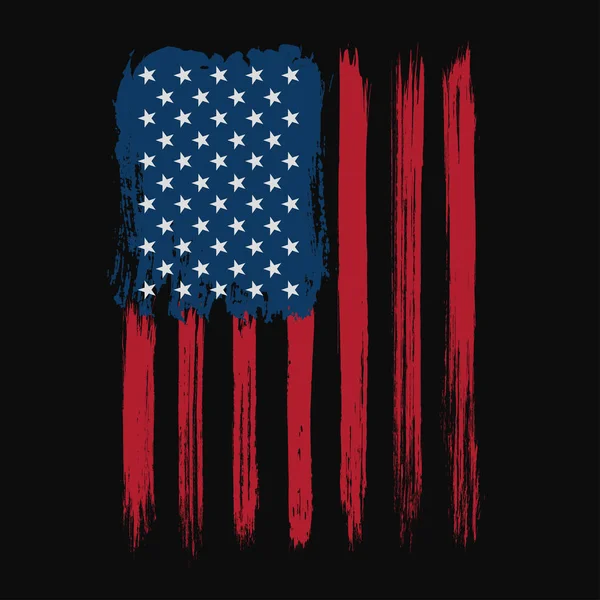 T-shirt dal design grafico con bandiera americana e grunge texture. Camicia tipografica New York design. Manifesto moderno e design grafico t-shirt — Vettoriale Stock