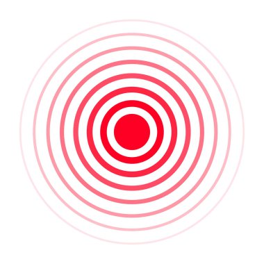 Ağrı toplama simgesi. Kırmızı daireler, sembol tıbbi ağrı kesici ilaçlar, baş ağrısı, kas ve mide ağrısı konsantrasyonunun tayin ağrıyor