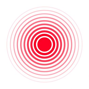 Ağrı toplama simgesi. Kırmızı daireler, sembol tıbbi ağrı kesici ilaçlar, baş ağrısı, kas ve mide ağrısı konsantrasyonunun tayin ağrıyor