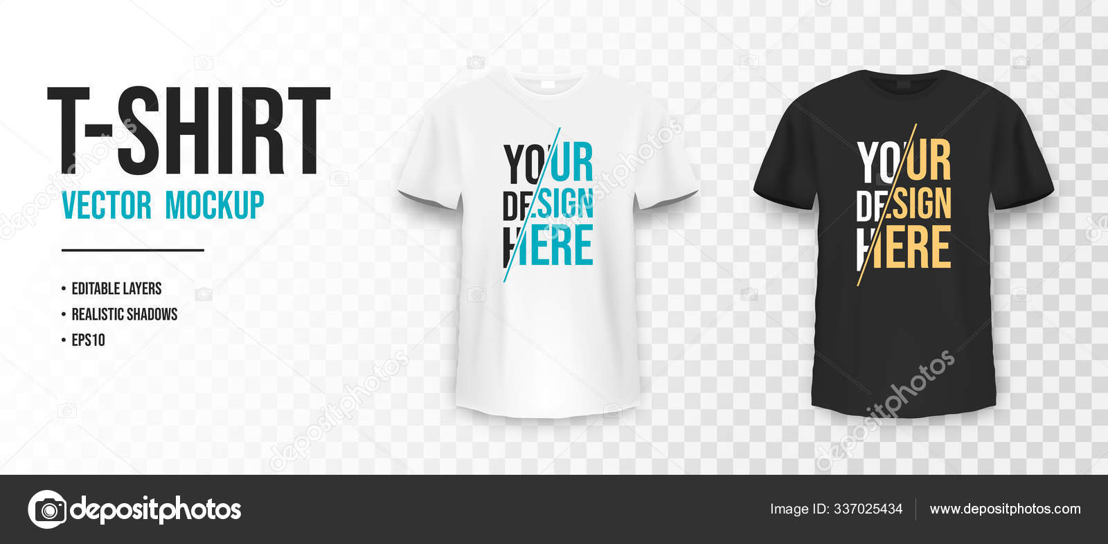 Download Black And White T Shirt Mockup Mockup Of Realistic Shirt With Short Sleeves Blank T Shirt Template With Empty Space For Design Stock Vector Image By C Yevgenij D 337025434
