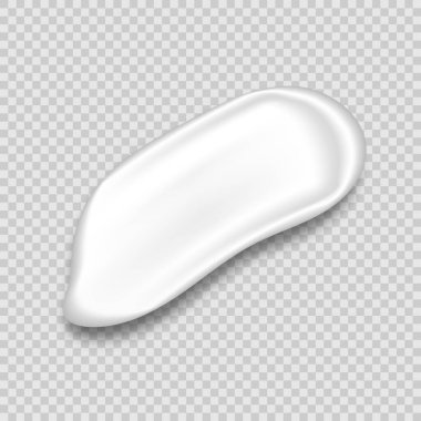 Kozmetik krem dokusu, beyaz jel, diş macunu ya da losyon dokusu. Gerçekçi krem lekesi, şeffaf arkaplanda izole edilmiş kozmetik örneği