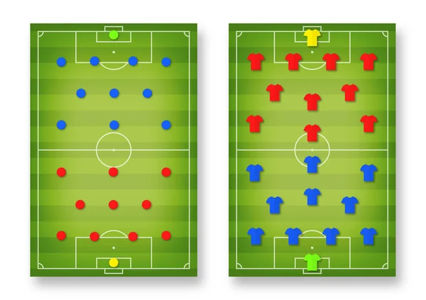 Tavola Tattica Calcio Tavola Magnetica Con Marcatura Campo Calcio Perni — Vettoriale Stock