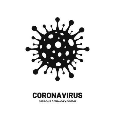 Coronavirus hastalığı, mikroskop altında korona virüsü. Şiddetli akut solunum sendromu Coronavirus, Covid-19. Roman Coronavirus sembolü, Ncov-19. Vektör
