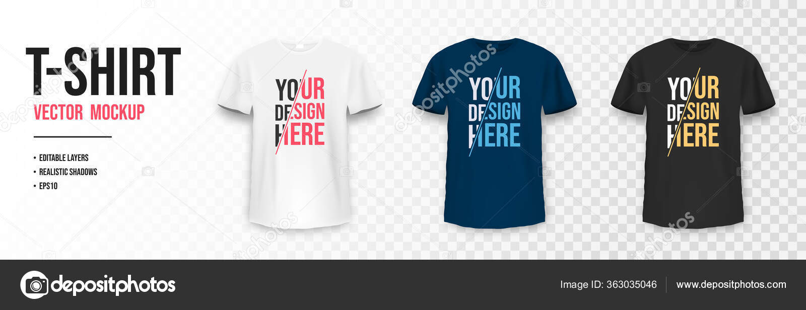 Download Shirt Mockup Black White Blue Colors Mockup Realistic Shirt Short Vector Image By C Yevgenij D Vector Stock 363035046