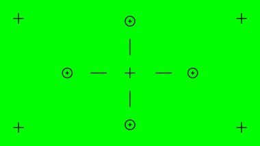 Yeşil ekran, kromakey arka plan. VFX hareket takip işaretleri olan boş yeşil bir arkaplan. Anahtar, hareket grafiği ve video efektleri için krom anahtar arkaplan. Vektör
