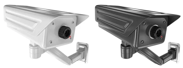 Beyaz Zemin Üzerinde Güvenlik Kamerası Görüntü — Stok fotoğraf