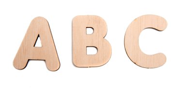 Ahşap alfabe izole