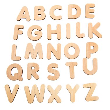 Ahşap alfabe izole