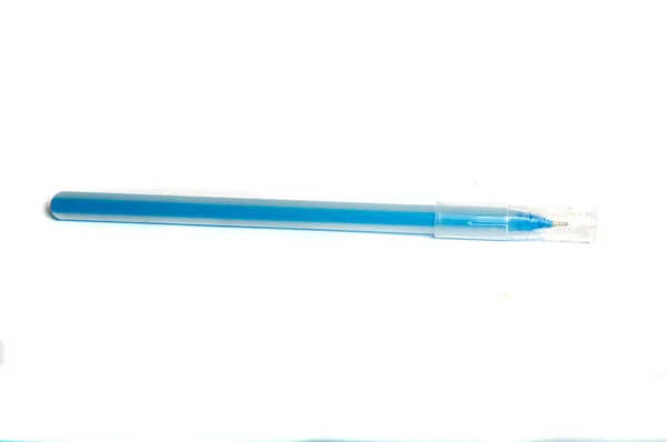 Blauer Stift Isoliert Auf Weißem Hintergrund — Stockfoto