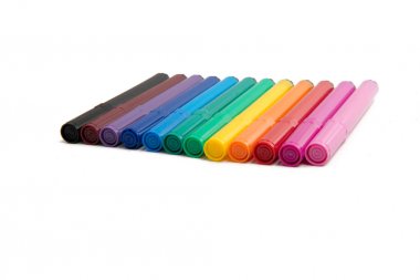  renkli izole kalem veya işaretleri beyaz