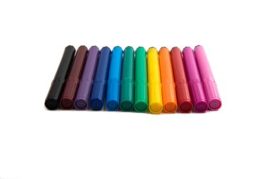  renkli izole kalem veya işaretleri beyaz